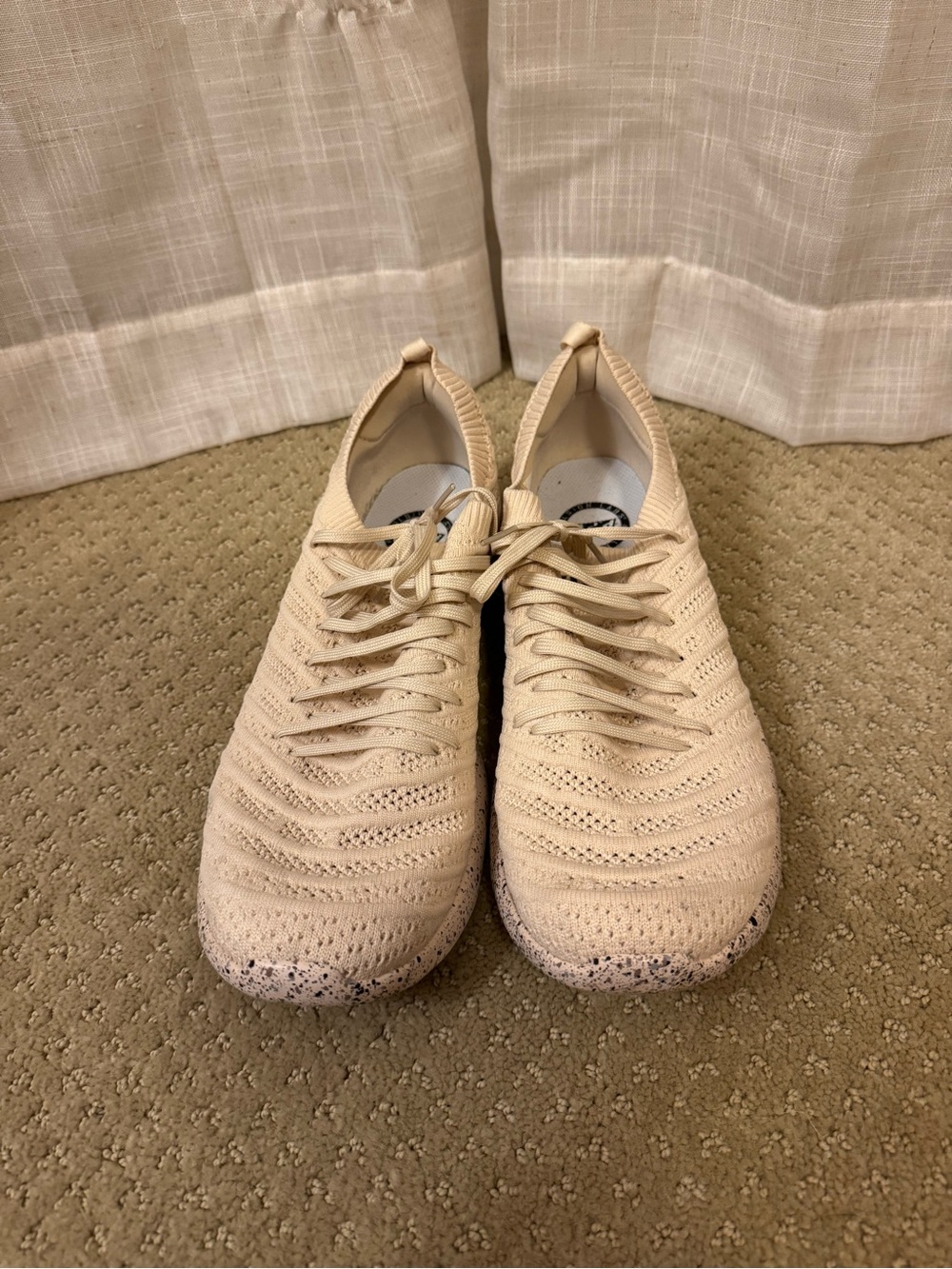 APL men's Knit Lace-Up Sneakers in Light Beige